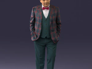 000394 Stilisierter Mann im karierten Anzug 3dp 3D Druckmodell