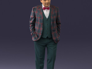 man in checkered jacket 0051 3d print ready 3Dプリントモデル