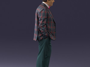 man in checkered jacket 0051 3d print ready 3Dプリントモデル