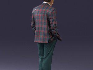 man in checkered jacket 0051 3d print ready 3Dプリントモデル