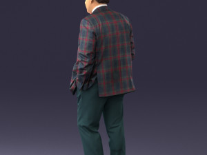 man in checkered jacket 0051 3d print ready 3Dプリントモデル