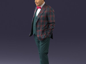 man in checkered jacket 0051 3d print ready 3Dプリントモデル