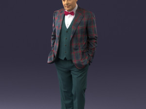 man in checkered jacket 0051 3d print ready 3Dプリントモデル