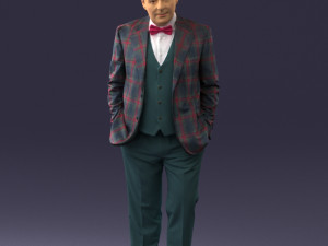 man in checkered jacket 0051 3d print ready 3Dプリントモデル