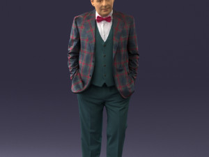 man in checkered jacket 0051 3d print ready 3Dプリントモデル