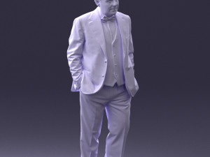 man in checkered jacket 0051 3d print ready 3Dプリントモデル