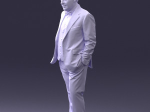 man in checkered jacket 0051 3d print ready 3Dプリントモデル
