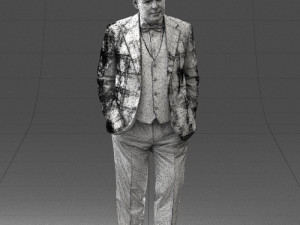 man in checkered jacket 0051 3d print ready 3Dプリントモデル