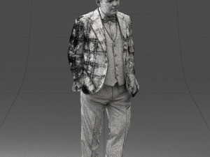 man in checkered jacket 0051 3d print ready 3Dプリントモデル