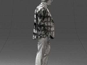 man in checkered jacket 0051 3d print ready 3Dプリントモデル