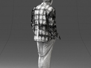 man in checkered jacket 0051 3d print ready 3Dプリントモデル