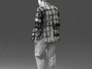 man in checkered jacket 0051 3d print ready 3Dプリントモデル
