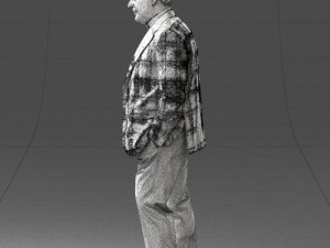 man in checkered jacket 0051 3d print ready 3Dプリントモデル