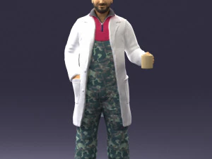 000395 Científico con taza de café Modelo 3D