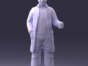 man in white coat 0061 Modelo 3D