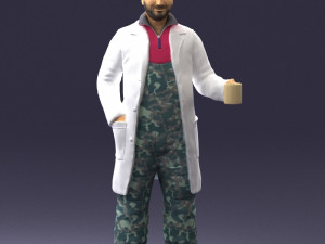 man in white coat 0061 3d print ready 3D 打印模型