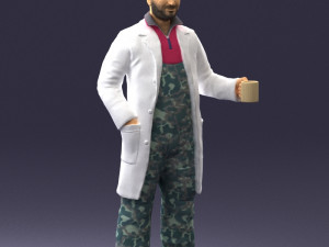 man in white coat 0061 3d print ready 3D 打印模型