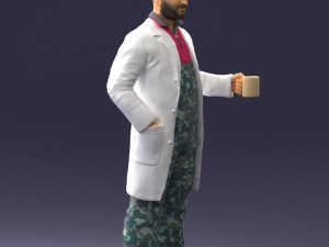 man in white coat 0061 3d print ready 3D 打印模型