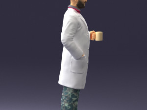 man in white coat 0061 3d print ready 3D 打印模型