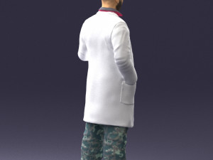 man in white coat 0061 3d print ready 3D 打印模型
