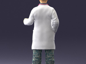 man in white coat 0061 3d print ready 3D 打印模型