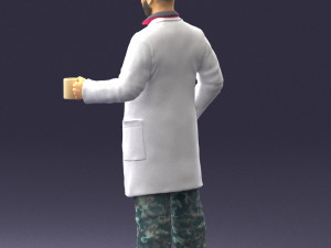man in white coat 0061 3d print ready 3D 打印模型