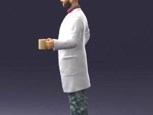 man in white coat 0061 3d print ready 3D 打印模型
