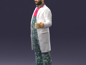 man in white coat 0061 3d print ready 3D 打印模型