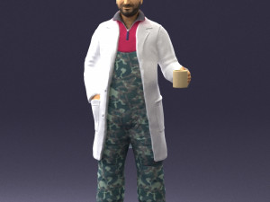 man in white coat 0061 3d print ready 3D 打印模型