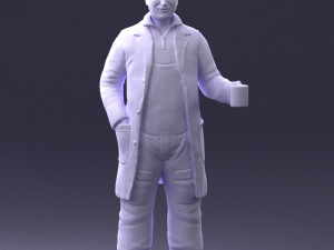 man in white coat 0061 3d print ready 3D 打印模型