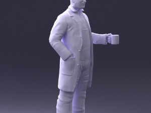 man in white coat 0061 3d print ready 3D 打印模型