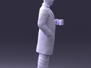 man in white coat 0061 3d print ready 3D 打印模型