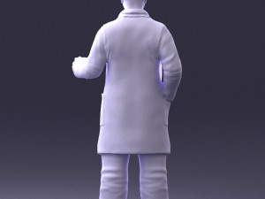 man in white coat 0061 3d print ready 3D 打印模型