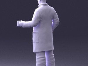 man in white coat 0061 3d print ready 3D 打印模型