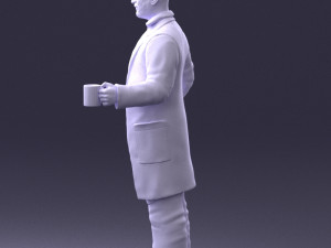 man in white coat 0061 3d print ready 3D 打印模型