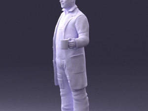 man in white coat 0061 3d print ready 3D 打印模型