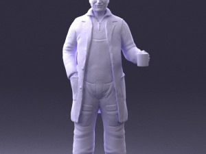 man in white coat 0061 3d print ready 3D 打印模型