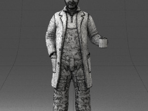 man in white coat 0061 3d print ready 3D 打印模型