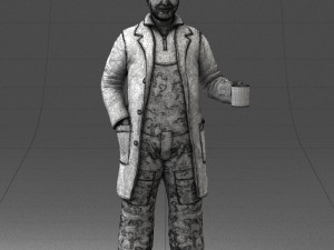 man in white coat 0061 3d print ready 3D 打印模型