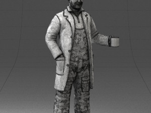man in white coat 0061 3d print ready 3D 打印模型