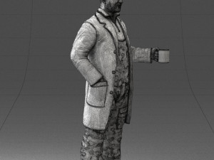 man in white coat 0061 3d print ready 3D 打印模型