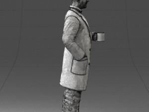 man in white coat 0061 3d print ready 3D 打印模型