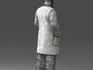 man in white coat 0061 3d print ready 3D 打印模型