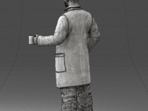 man in white coat 0061 3d print ready 3D 打印模型