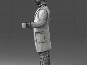 man in white coat 0061 3d print ready 3D 打印模型
