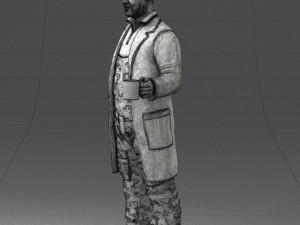 man in white coat 0061 3d print ready 3D 打印模型