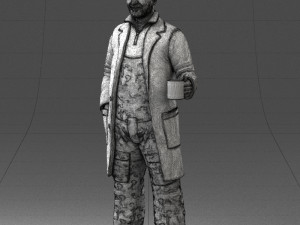 man in white coat 0061 3d print ready 3D 打印模型