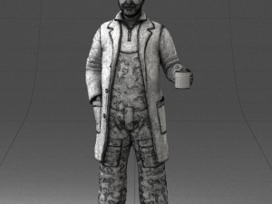 man in white coat 0061 3d print ready 3D 打印模型