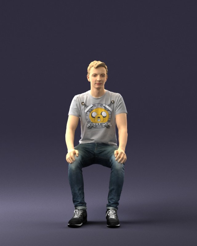 male sitting 0062 3D 모델 .c4d .max .obj .3ds .fbx .stl .blend 