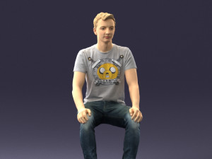 male sitting 0062 3D 모델